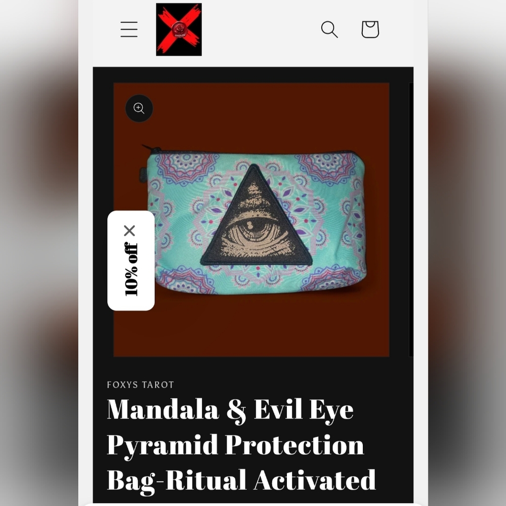 Mandala & Evil Eye Pyramid Protection Bag
